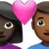 👩🏿‍❤️‍👨🏾 couple with heart: woman, man, dark skin tone, medium-dark skin tone display on Apple